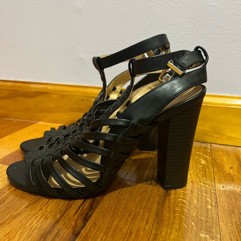 Express Black Strap Heels